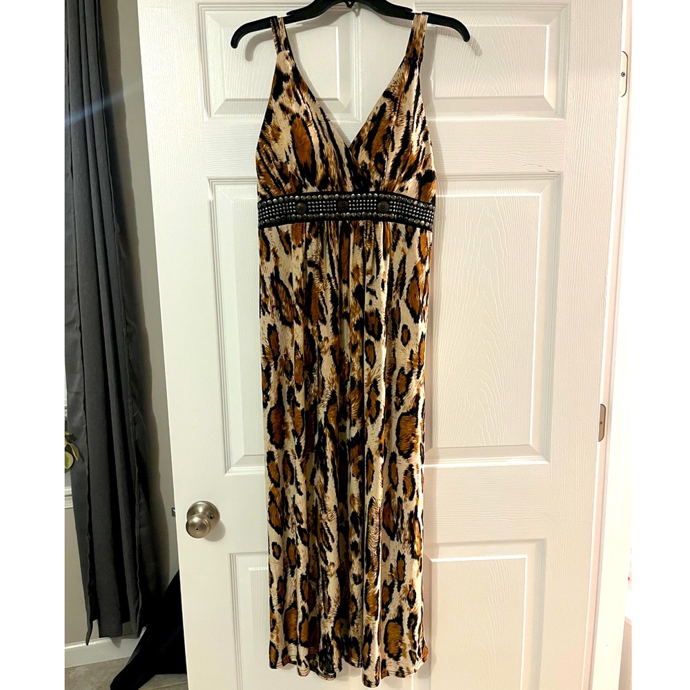 Animal print maxi dress